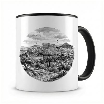 Tasse mit  Stilisierte Athen Skyline 
