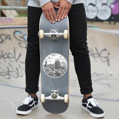 Stilisierte Barcelona Skyline Aufkleber - Ansicht 6