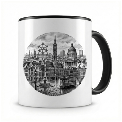 Tasse mit  Stilisierte Br�ssel Skyline 