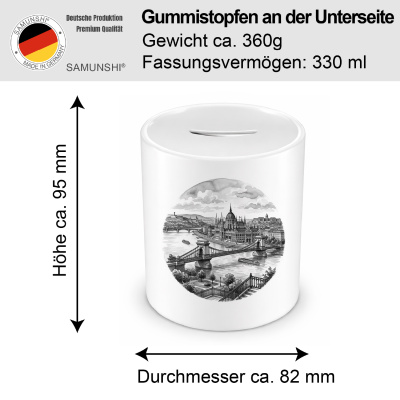 Spardose mit dem Motiv Stilisierte Budapest Skyline - Ansicht 2