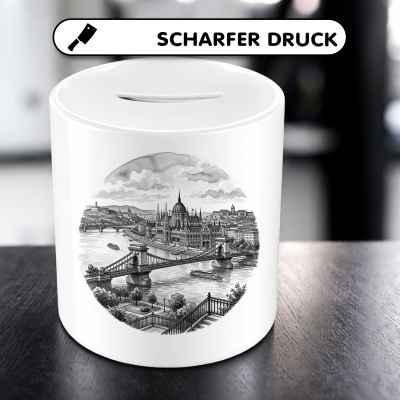 Spardose mit dem Motiv Stilisierte Budapest Skyline - Ansicht 5