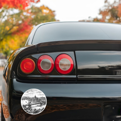 Stilisierte Budapest Skyline Aufkleber - Ansicht 3