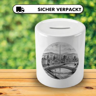 Spardose mit dem Motiv Stilisierte Dublin Skyline - Ansicht 4