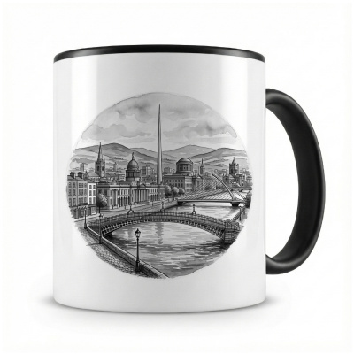 Tasse mit  Stilisierte Dublin Skyline 