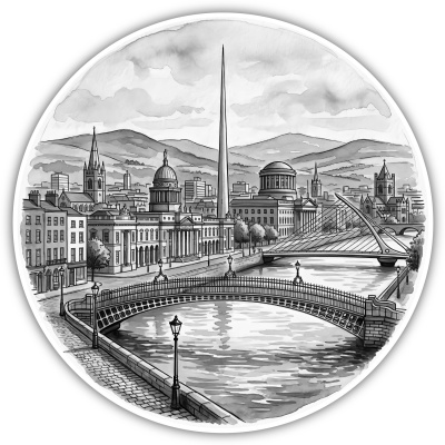 Stilisierte Dublin Skyline Aufkleber