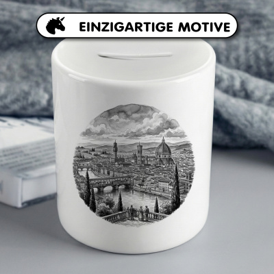 Spardose mit dem Motiv Stilisierte Florenz Skyline - Ansicht 3