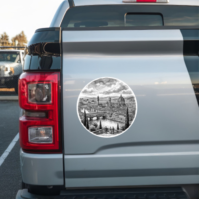 Stilisierte Florenz Skyline Aufkleber - Ansicht 2