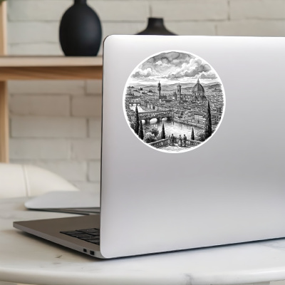 Stilisierte Florenz Skyline Aufkleber - Ansicht 8