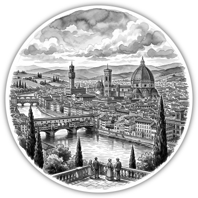 Wandtattoo  Stilisierte Florenz Skyline 
