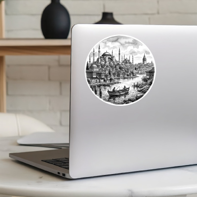 Stilisierte Istanbul Skyline Aufkleber - Ansicht 5