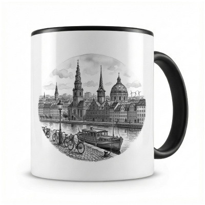 Tasse mit  Stilisierte Kopenhagen Skyline 