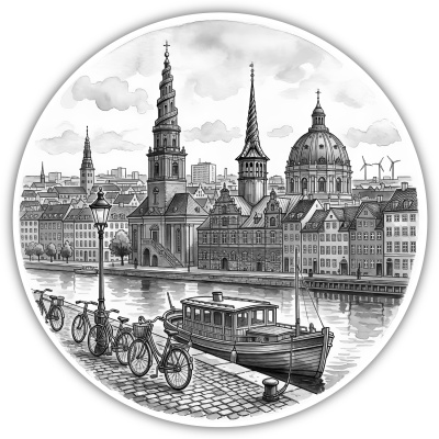 Stilisierte Kopenhagen Skyline Aufkleber