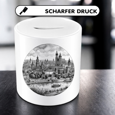 Spardose mit dem Motiv Stilisierte Krakau Skyline - Ansicht 5