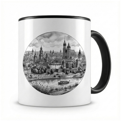 Tasse mit  Stilisierte Krakau Skyline 