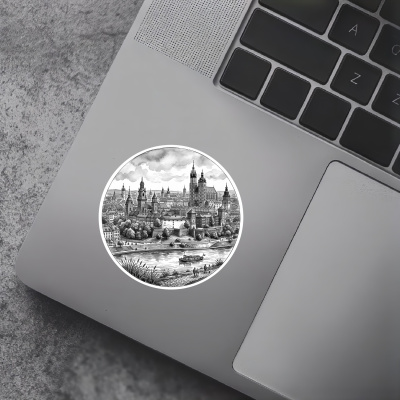 Stilisierte Krakau Skyline Aufkleber - Ansicht 2