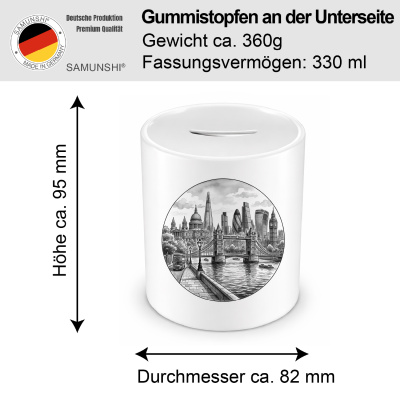 Spardose mit dem Motiv Stilisierte Amsterdam Skyline - Ansicht 2