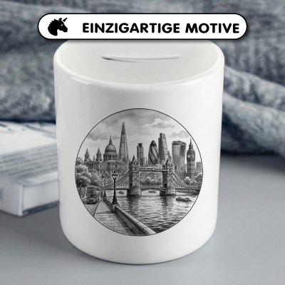 Spardose mit dem Motiv Stilisierte Amsterdam Skyline - Ansicht 3