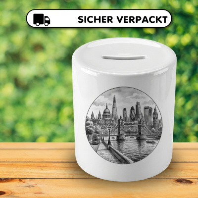 Spardose mit dem Motiv Stilisierte Amsterdam Skyline - Ansicht 4