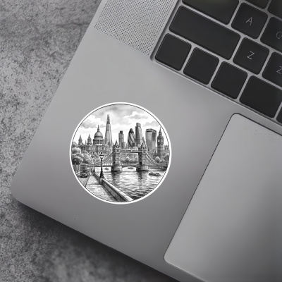 Stilisierte London Skyline Aufkleber - Ansicht 2
