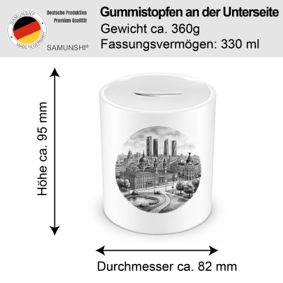 Spardose mit dem Motiv Stilisierte Madrid Skyline - Ansicht 2