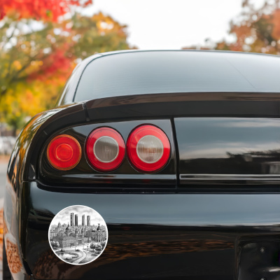 Stilisierte Madrid Skyline Aufkleber - Ansicht 3