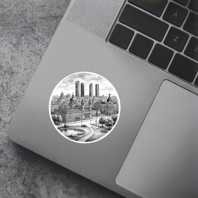 Stilisierte Madrid Skyline Aufkleber - Ansicht 5
