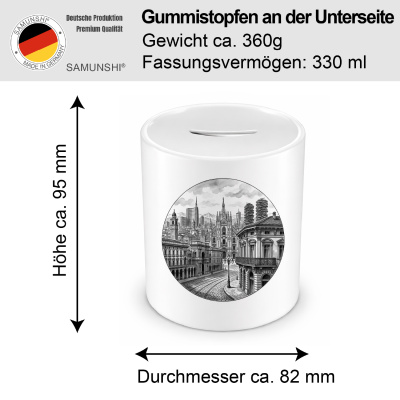 Spardose mit dem Motiv Stilisierte Mailand Skyline - Ansicht 2
