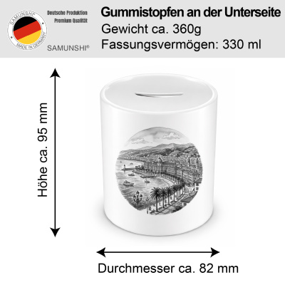 Spardose mit dem Motiv Stilisierte Nizza Skyline - Ansicht 2