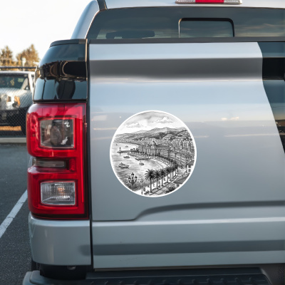 Stilisierte Amsterdam Skyline Aufkleber - Ansicht 2