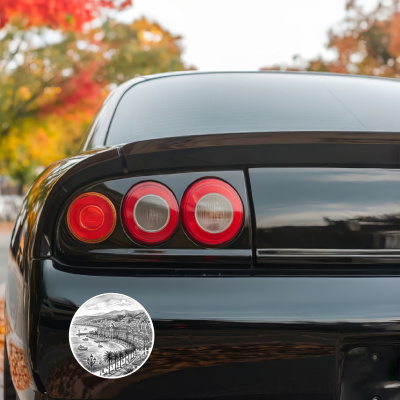 Stilisierte Amsterdam Skyline Aufkleber - Ansicht 3