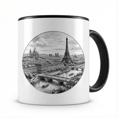 Tasse mit  Stilisierte Paris Skyline 