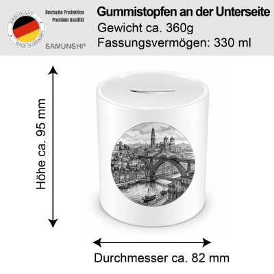 Spardose mit dem Motiv Stilisierte Porto Skyline - Ansicht 2