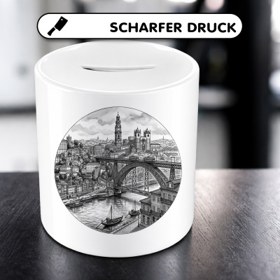 Spardose mit dem Motiv Stilisierte Porto Skyline - Ansicht 5