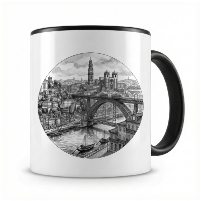 Tasse mit  Stilisierte Porto Skyline 