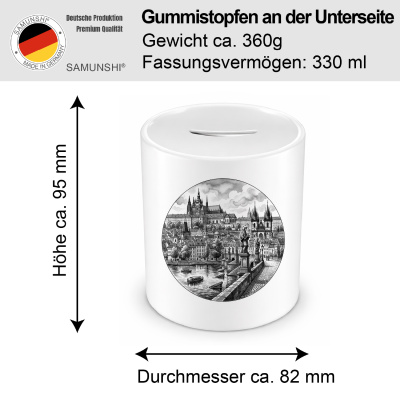Spardose mit dem Motiv Stilisierte Prag Skyline - Ansicht 2