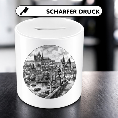 Spardose mit dem Motiv Stilisierte Prag Skyline - Ansicht 5