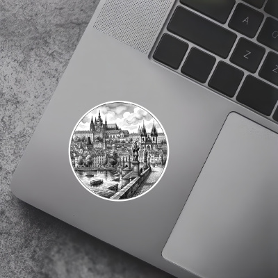 Stilisierte Prag Skyline Aufkleber - Ansicht 5