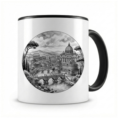 Tasse mit  Stilisierte Rom Skyline 