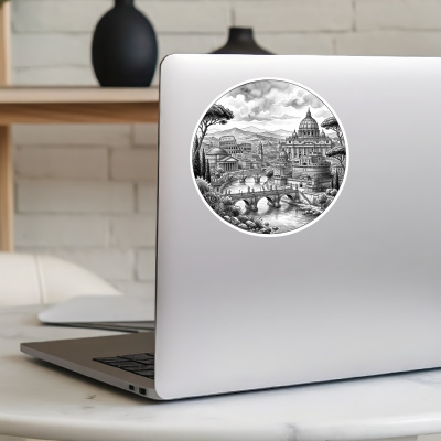 Stilisierte Rom Skyline Aufkleber - Ansicht 5