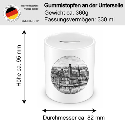 Spardose mit dem Motiv Stilisierte Stockholm Skyline - Ansicht 2