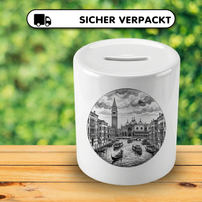 Spardose mit dem Motiv Stilisierte Venedig Skyline - Ansicht 4