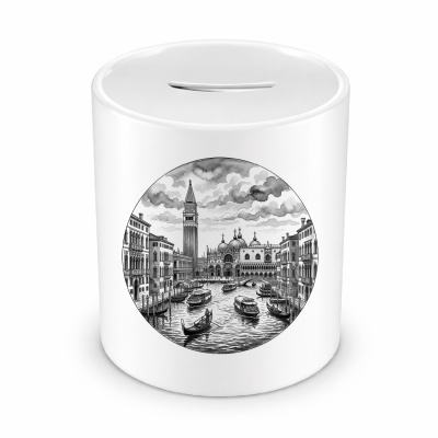 Spardose mit dem Motiv Stilisierte Venedig Skyline