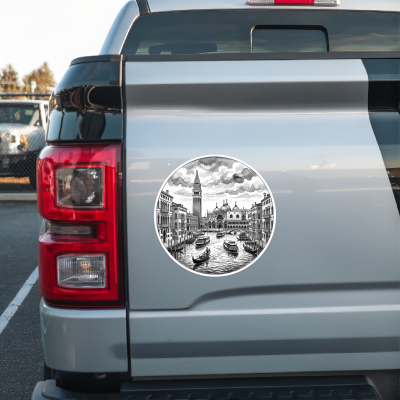 Stilisierte Venedig Skyline Aufkleber - Ansicht 2