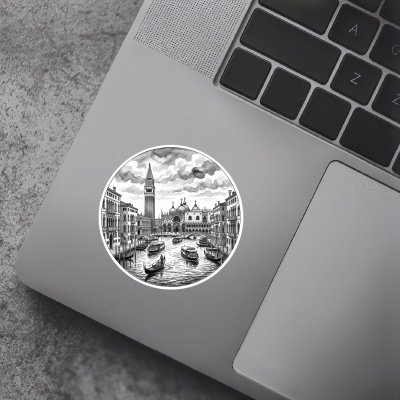 Stilisierte Venedig Skyline Aufkleber - Ansicht 5