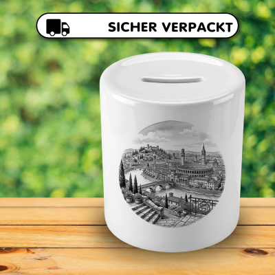 Spardose mit dem Motiv Stilisierte Verona Skyline - Ansicht 4