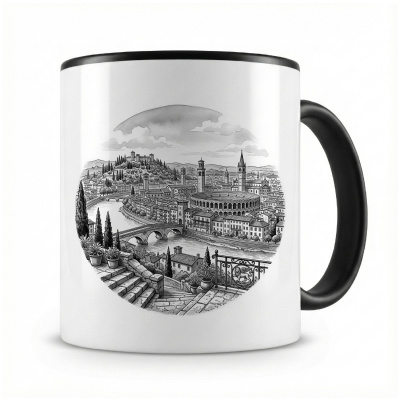 Tasse mit  Stilisierte Verona Skyline 