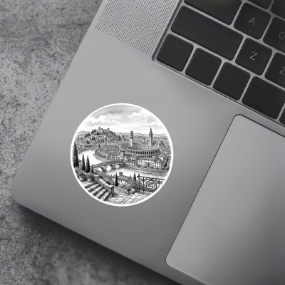 Stilisierte Verona Skyline Aufkleber - Ansicht 2