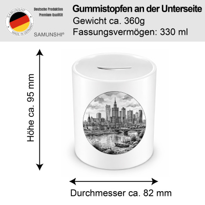 Spardose mit dem Motiv Stilisierte Warschau Skyline - Ansicht 2