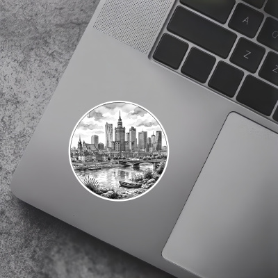Stilisierte Warschau Skyline Aufkleber - Ansicht 5