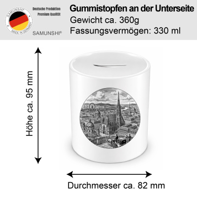 Spardose mit dem Motiv Stilisierte Wien Skyline - Ansicht 2